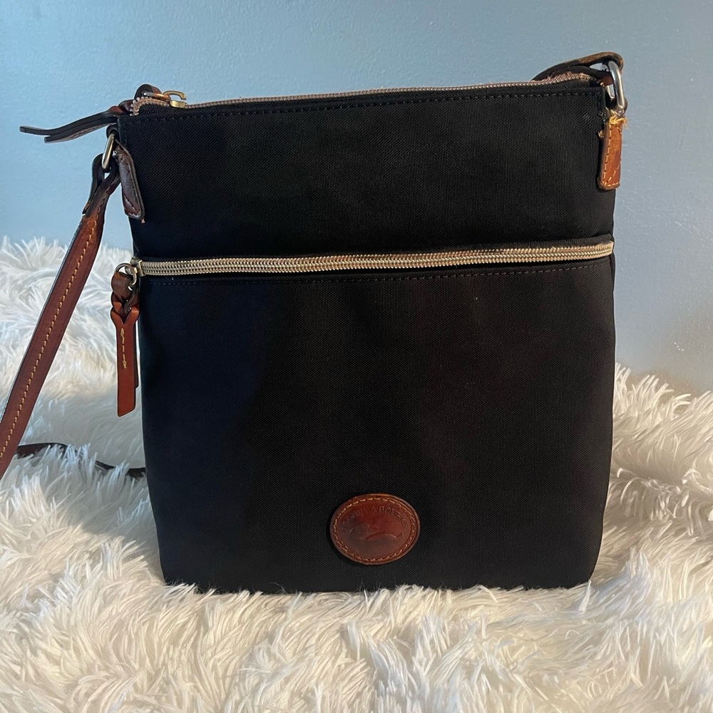 DOONEY & BOURKE Black Crossbody Bag with Brown Accents